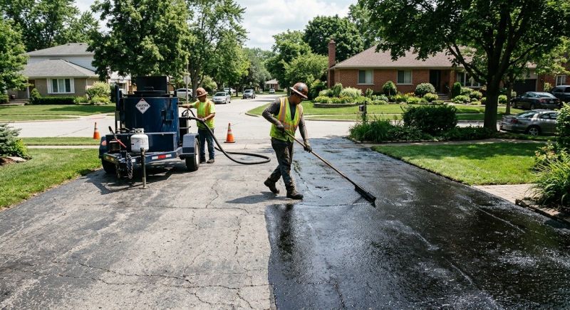 Hot Tar Driveway Sealing in Fort Collins, CO