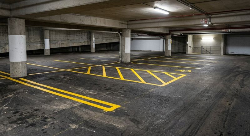 Concrete Parking Lot Striping in Suwanee, GA