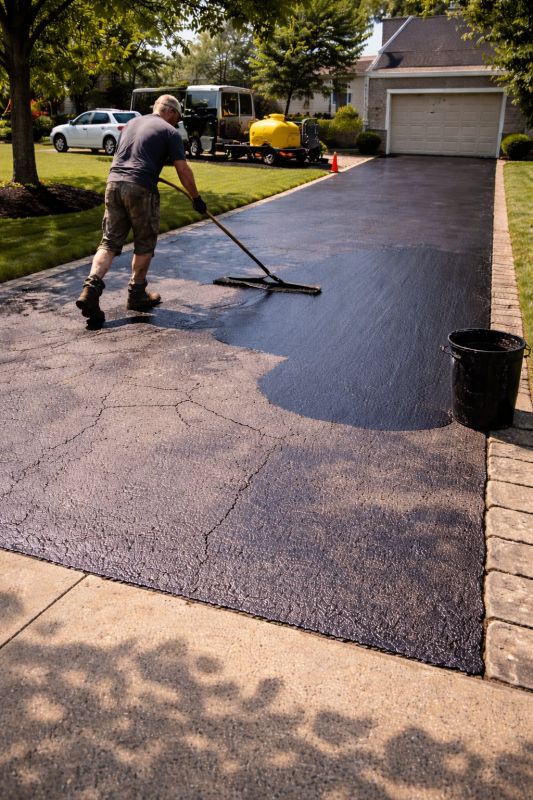 Hot Tar Driveway Sealing in San Antonio, TX